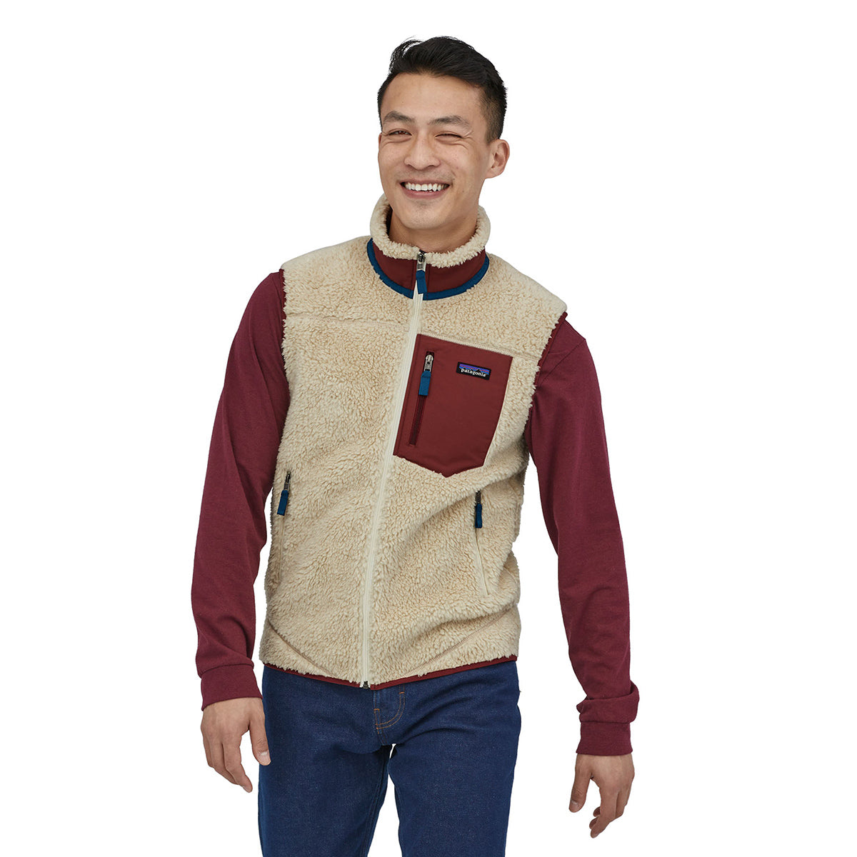 Gilet in pile Classic Retro-X® Fleece Dark Natural W Sequoia Red