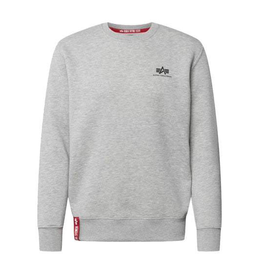 Felpa Basic Sweater Small Logo Grey Heather