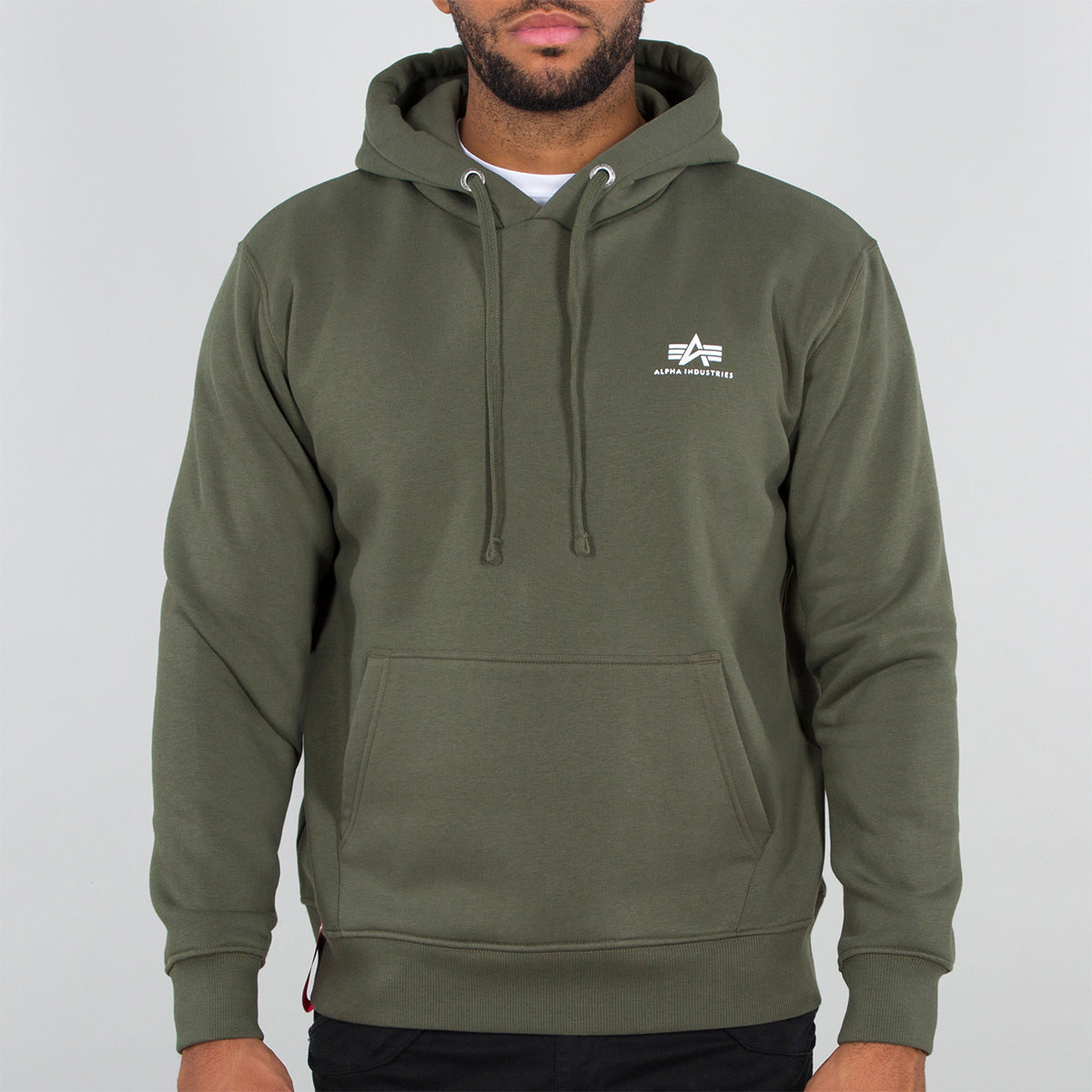 Felpa Basic Hoody Small Logo Dark Olive